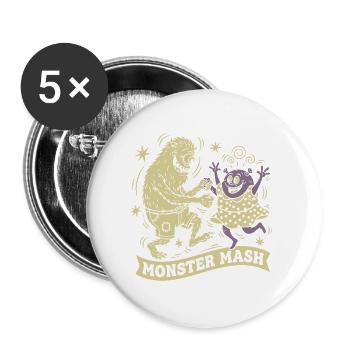 Monster Mash for Dark Textiles by Skashirts - Buttons large 2.2''/56 mm (5-pack) - white - Front