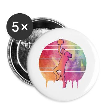 Basketball Player Watercolor - Buttons large 2.2''/56 mm (5-pack) - white - Front