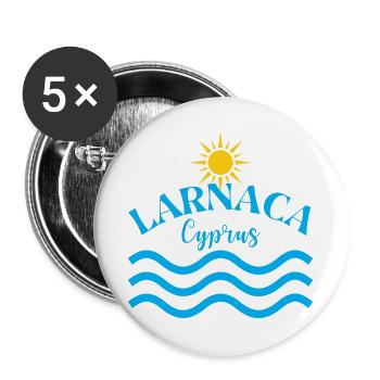 Larnaka-Zypern-Sonnenwellen - Buttons groß 56 mm (5er Pack) - Weiß - Vorne