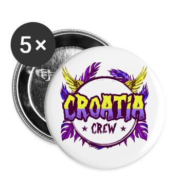 Croatia Crew Colorful - Buttons large 2.2''/56 mm (5-pack) - white - Front