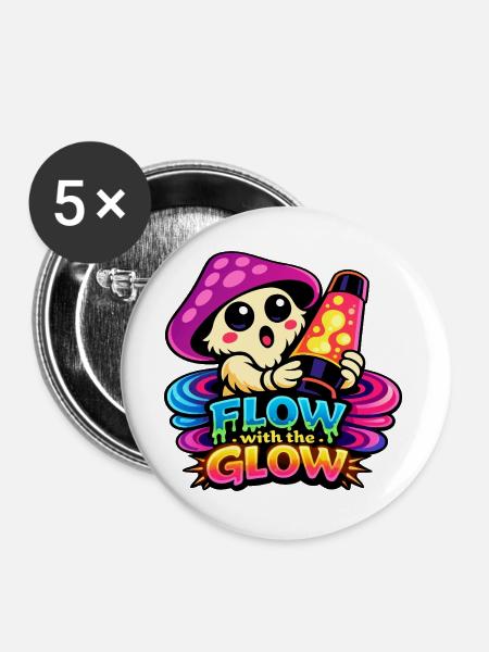 Pilz Lava Lampe Flow - Buttons groß 56 mm (5er Pack) - Weiß