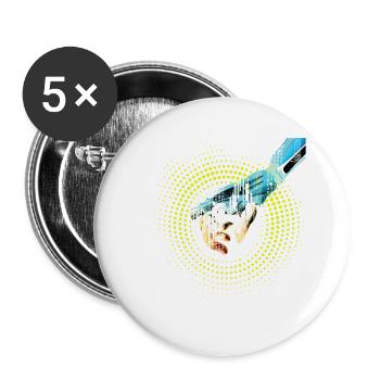 computer hand roboter KI digital cyborg code pc  - Buttons groß 56 mm (5er Pack) - Weiß - Vorne