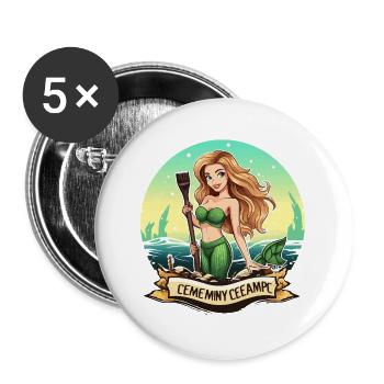 Green Mermaid Beach Painter - Buttons large 2.2''/56 mm (5-pack) - white - Front