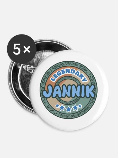 Spruch Jannik - Buttons groß 56 mm (5er Pack) - Weiß