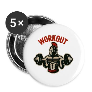 Gladiator Dumbbell Workout - Buttons large 2.2''/56 mm (5-pack) - white - Front