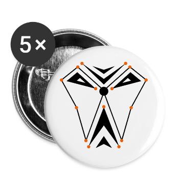Crâne Alien - Lot de 5 grands badges (56 mm) - blanc - Devant