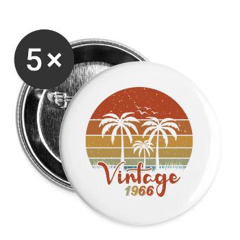 1966 Year of birth - Buttons large 2.2''/56 mm (5-pack) - white - Front
