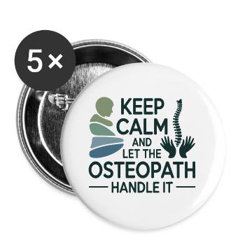 Osteopath Bleib ruhig Handle Professionell - Buttons groß 56 mm (5er Pack) - Weiß - Vorne