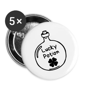 Lucky Potion - Lot de 5 grands badges (56 mm) - blanc - Devant