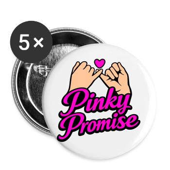 Pinky Promise Heart Promise Word of Honor Shirt - Buttons large 2.2''/56 mm (5-pack) - white - Front