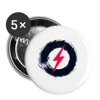 Liberté numérique - Art rétro du futur - Lot de 5 grands badges (56 mm) - blanc - Devant