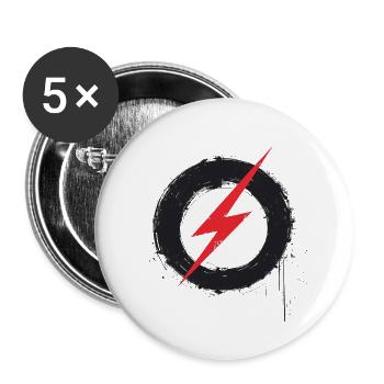 Liberté numérique - Art rétro du futur - Lot de 5 grands badges (56 mm) - blanc - Devant