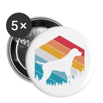 German Pointer Dog German Shorthair - Buttons large 2.2''/56 mm (5-pack) - white - Front