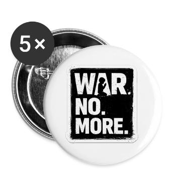 War No More – Sticker Peace & Humanity - Lot de 5 grands badges (56 mm) - blanc - Devant