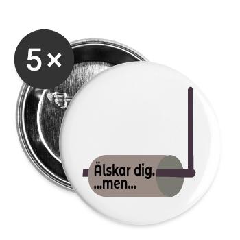 Relation avec le détenteur de papier toilette - Lot de 5 grands badges (56 mm) - blanc - Devant