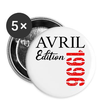31e anniversaire Avril 1996  - Lot de 5 grands badges (56 mm) - blanc - Devant
