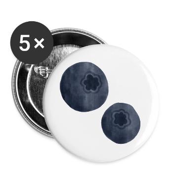 Blaubeeren Aquarell - Buttons groß 56 mm (5er Pack) - Weiß - Vorne