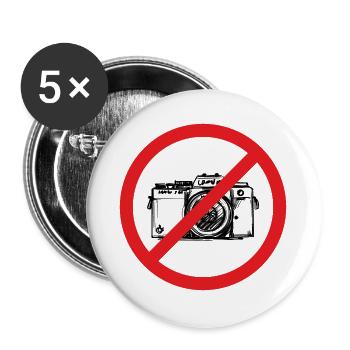 Keine Fotos Zeichen - Illustration - Buttons groß 56 mm (5er Pack) - Weiß - Vorne