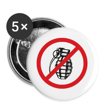 Grenade interdite ! Paix ! - Illustration - Lot de 5 grands badges (56 mm) - blanc - Devant