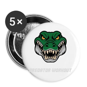 Crocodile Workout – Hard Training & Combat Sports  - Buttons large 2.2''/56 mm (5-pack) - white - Front