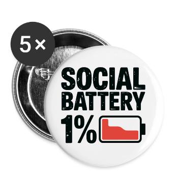 T-shirt graphique 1 % de la batterie sociale - Lot de 5 grands badges (56 mm) - blanc - Devant