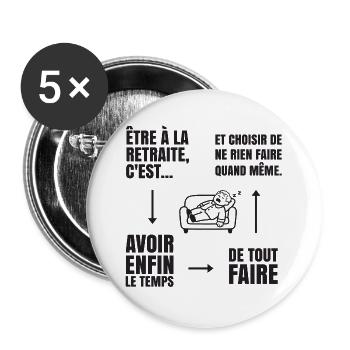 The Art of Doing Nothing (black text) - Buttons large 2.2''/56 mm (5-pack) - white - Front