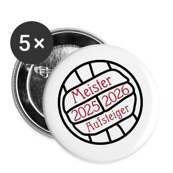 Champion and promoted team 2025/2026 - Buttons large 2.2''/56 mm (5-pack) - white - Front