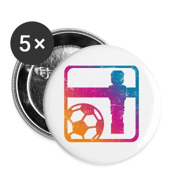 Tischfußball - Buttons groß 56 mm (5er Pack) - Weiß - Vorne