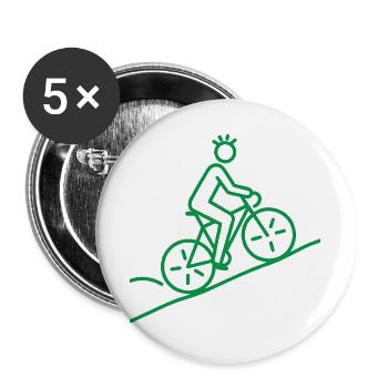 Minimalist bicycle motif - Buttons large 2.2''/56 mm (5-pack) - white - Front