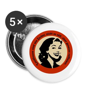 Vintage Landfrauen - Buttons groß 56 mm (5er Pack) - Weiß - Vorne