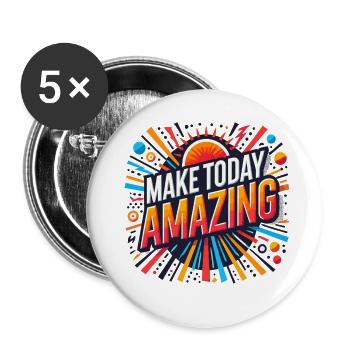 Make Today Amazing Burst - Buttons groß 56 mm (5er Pack) - Weiß - Vorne