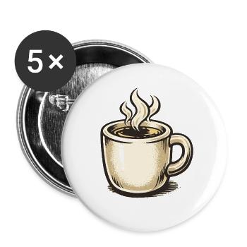 Kaffee-Whimsy Becher Sketch - Buttons groß 56 mm (5er Pack) - Weiß - Vorne