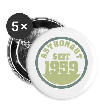 Astronaute 1959 - Lot de 5 grands badges (56 mm) - blanc - Devant