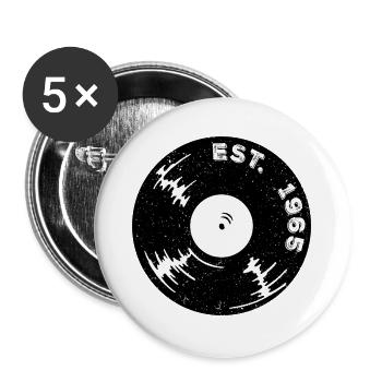 Vintage 1965 - Buttons large 2.2''/56 mm (5-pack) - white - Front