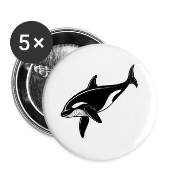 Killer whale - Buttons large 2.2''/56 mm (5-pack) - white - Front