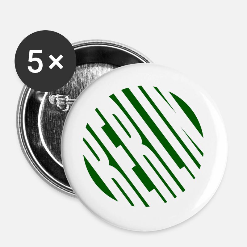 Green Berlin - Buttons large 2.2''/56 mm (5-pack) - white