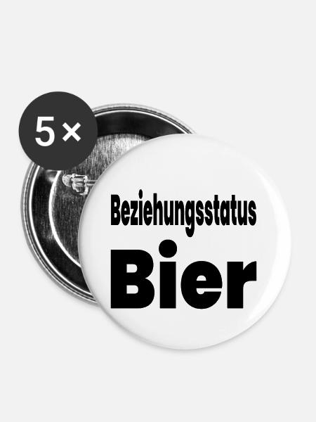 Bier - Buttons groß 56 mm (5er Pack) - Weiß