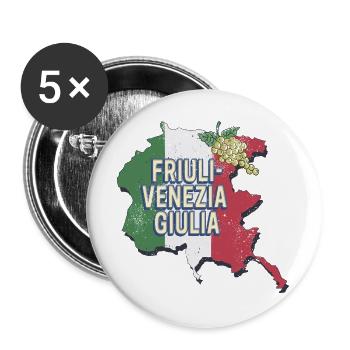 Frioul Venezia Giulia Italie Région - Lot de 5 grands badges (56 mm) - blanc - Devant