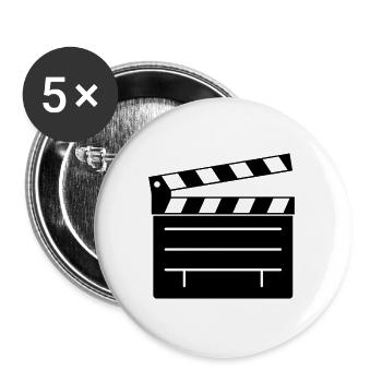Clapperboard - Buttons groß 56 mm (5er Pack) - Weiß - Vorne