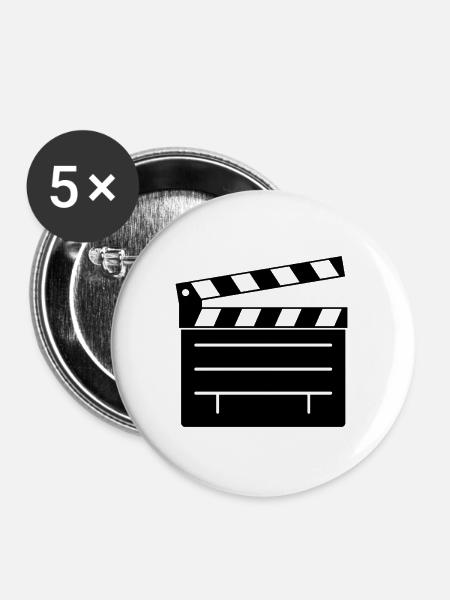 Clapperboard - Buttons groß 56 mm (5er Pack) - Weiß
