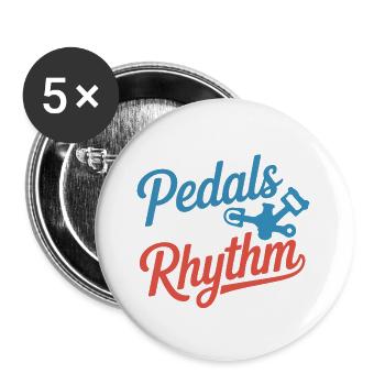 Künstlerisches Radfahren Meine Pedale kennen den Rhythmusprofi - Buttons groß 56 mm (5er Pack) - Weiß - Vorne