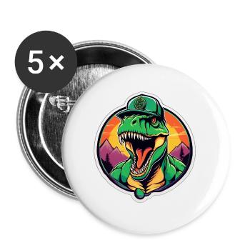 Dinosaur Sunset Headpiece - Buttons large 2.2''/56 mm (5-pack) - white - Front