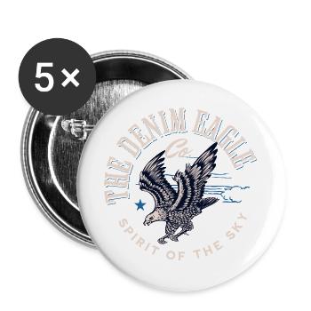 Denim Eagle Spirit of the Sky - Lot de 5 grands badges (56 mm) - blanc - Devant