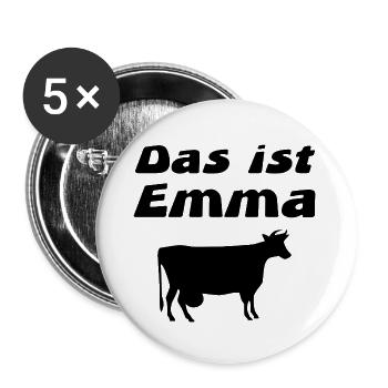 Kühe - Buttons groß 56 mm (5er Pack) - Weiß - Vorne