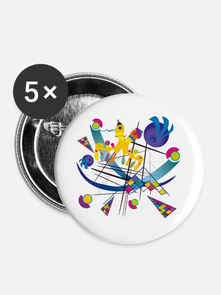 Tragbare Kunst - Visual symphony - Buttons groß 56 mm (5er Pack) - Weiß