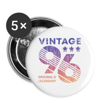 Vintage 1996 - Buttons large 2.2''/56 mm (5-pack) - white - Front