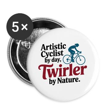Artistic Cycling Cyclist By Day Twirler Pro  - Buttons large 2.2''/56 mm (5-pack) - white - Front