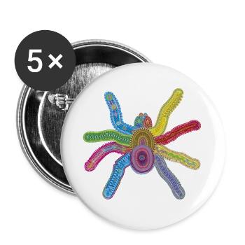 Tiefsee-Spinne - Buttons groß 56 mm (5er Pack) - Weiß - Vorne