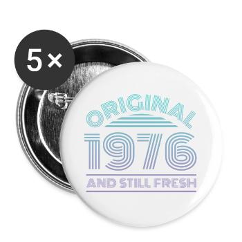 Vintage 1976 - Buttons groß 56 mm (5er Pack) - Weiß - Vorne