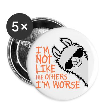 Lama Sunglasses Not Like The Others I'm Worse - Buttons large 2.2''/56 mm (5-pack) - white - Front